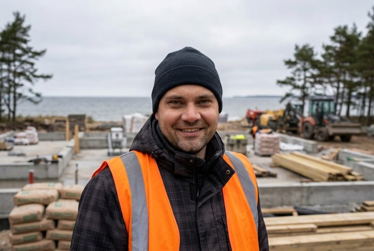 HV Solutions juht ehitusobjektil Hiiumaal