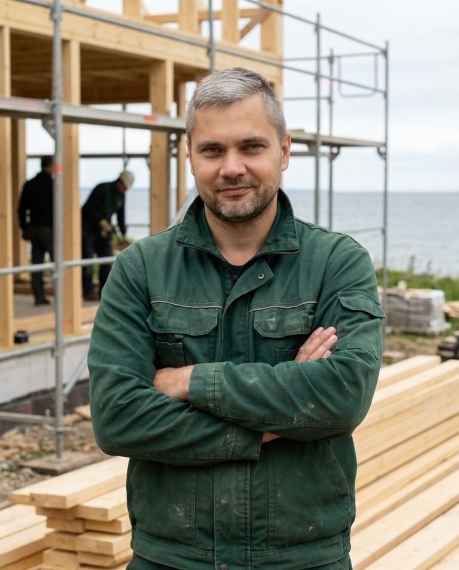 HV Solutions juht ehitusplatsil Hiiumaal